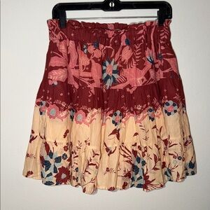 Othilia Floral Tiered Boho Flowy Mini Skirt Cottagecore